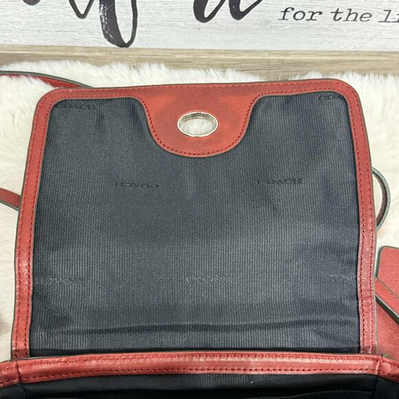 COACH Bleecker Penny Crossbody Bag Red Leather Turnlock NWT (Some Scuffing) - Picture 13 of 16